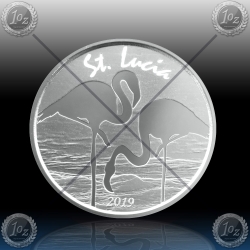 1oz St. LUCIA 2 Dollars 2019 (FLAMINGO) BU
